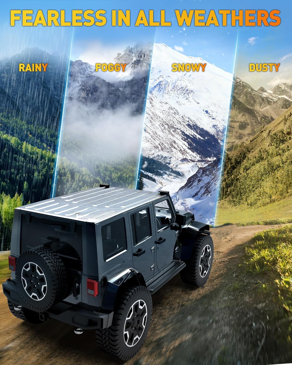 naoevo 7 inch led light bar, 720w 72,000lm, front angle view