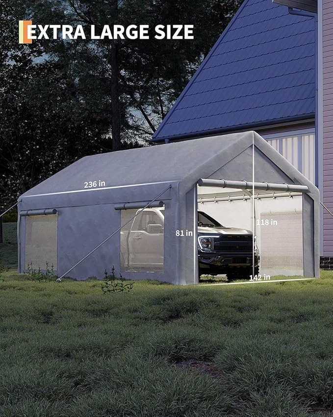 12 x 20ft Heavy-Duty Carport Canopy - Image 3