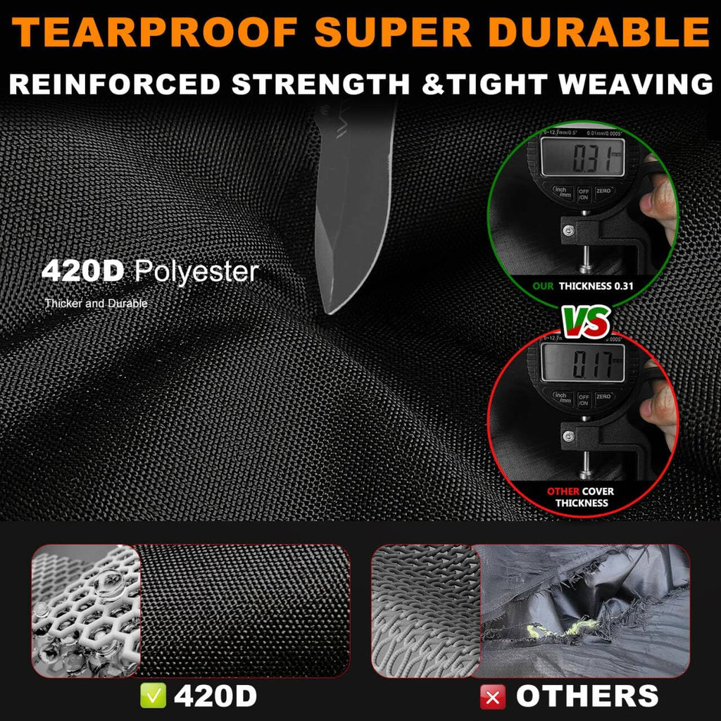 ATV Covers Waterproof Outdoor Heavy Duty,Rip-stop Polyester,Secure Buckles | Durable UV-Resistant 4 Wheeler Cover,All Weather Protection Quad Cover,Storage Bag,Reflective Handles-83x47x45 Inch
