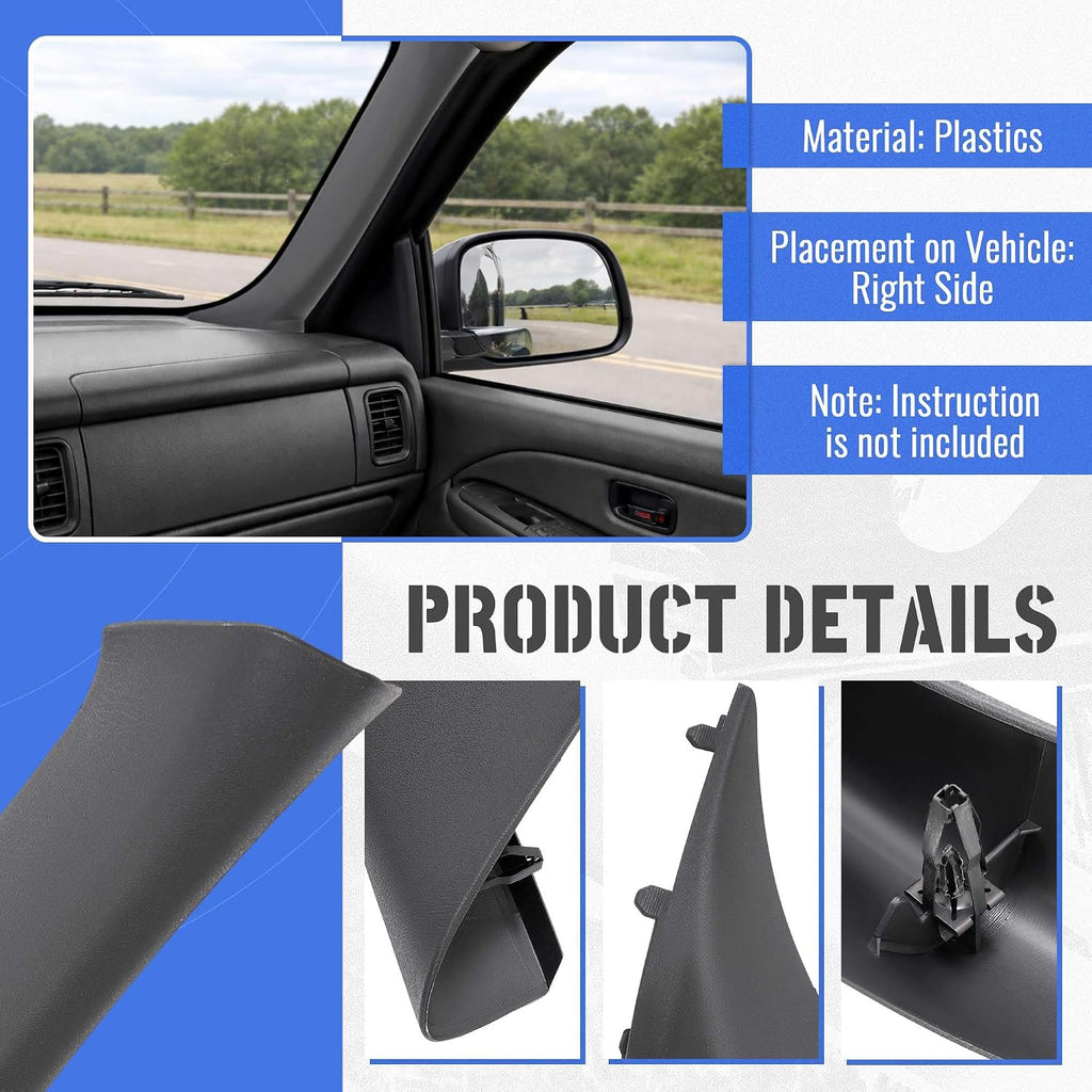 HECASA Windshield A Pillar Grab Compatible with 1999-2007 Chevy Chevrolet Silverado Suburban GMC Sierra Yukon Cadillac Escalade W/O Speaker Replacement for 15262946 Right Side Dark Gray