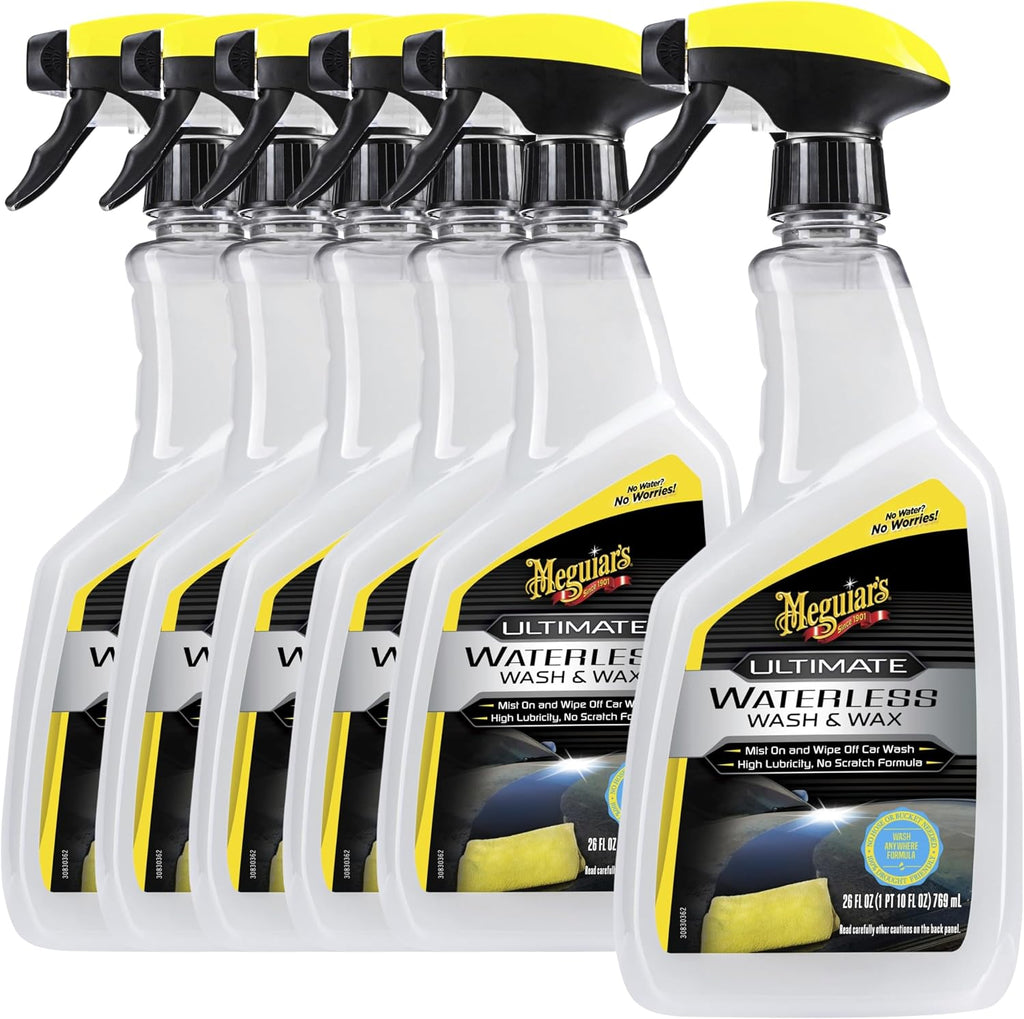 Meguiar's G3626 Ultimate Waterless Wash & Wax - 26 Oz Spray Bottle, 6 Pack