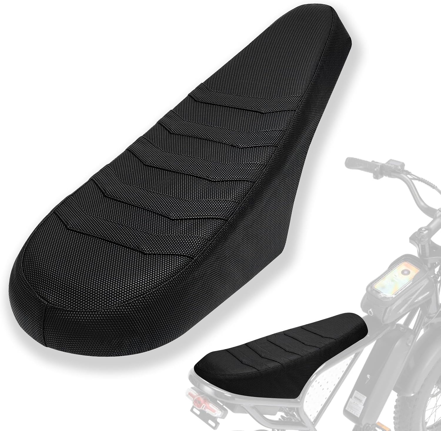 Non-Slip Ebike Seat Cover for Ristar Q20/Q20 Pro, TST R002 R002S, YVY K20, DTTZH F6/F6S/F6PRO EBike, Waterproof Soft PVC Seat Cover for E-Bike Electric Bike Accessories (Black)