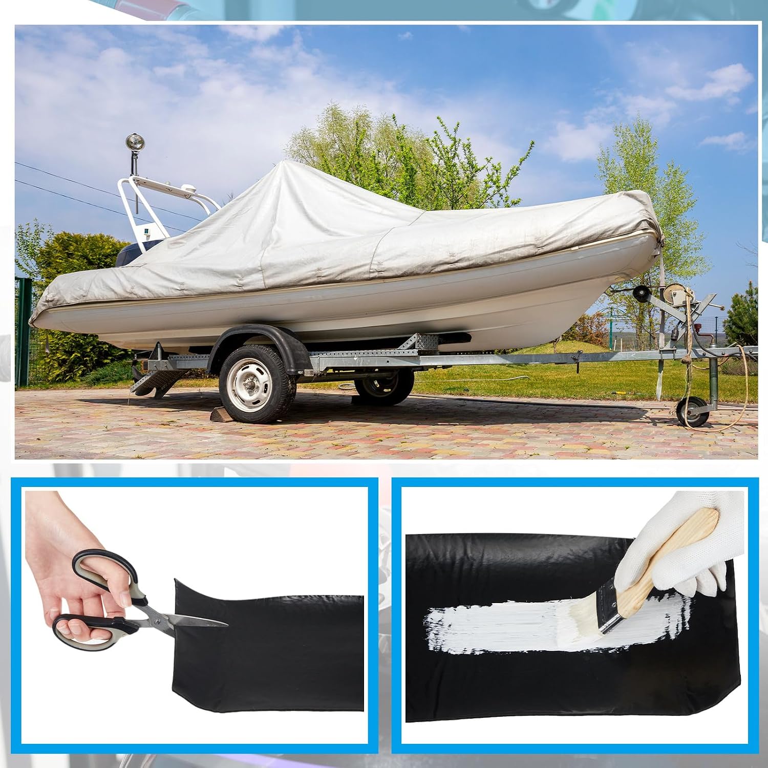 Tinideya Black Boat Trailer Bunk Carpet Water Proof Bunk Carpet Marine Boat Bunk Carpet Outdoor Boat Trailer Bunk Covers Trailer Boat Bunk Padding for Boats Trailers