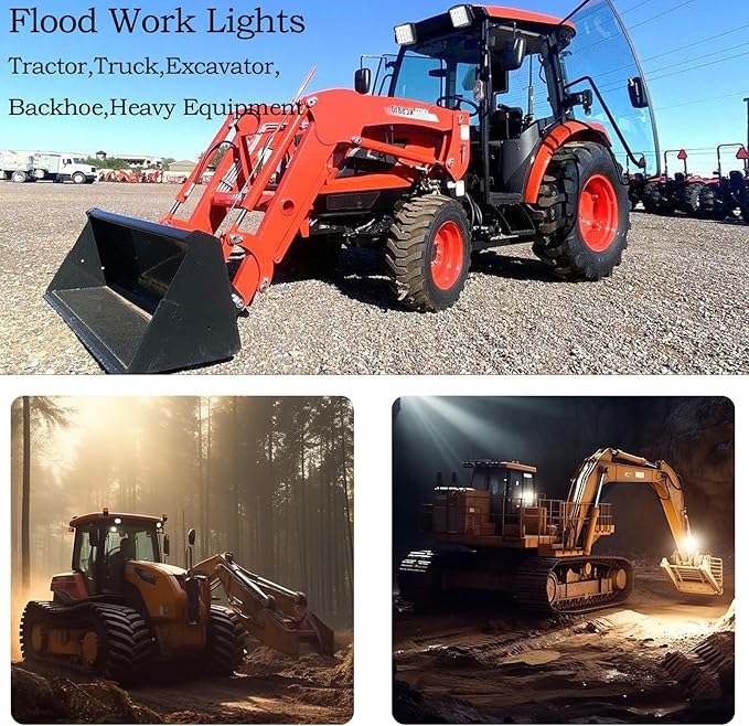 4.3" 12V LED Flood Lights 46W, 24 Volt Work Lights - Image 2