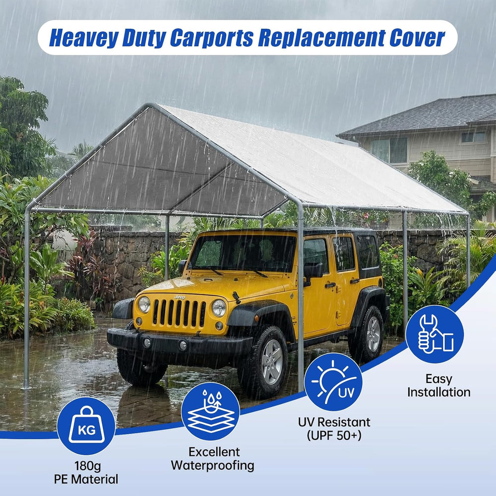10x20FT Heavy Duty Carport Canopy Replacement Cover