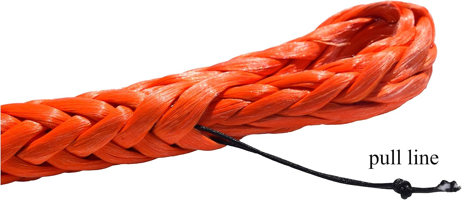 QIQU Synthetic Soft Shackle for Boating ATV UTV SUV 4X4 Truck Recovery Together with Recovery Rope 1 Pack (5/16'', Orange)