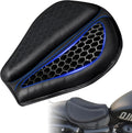 Motorcycle Gel Seat Cushion - Foldable Soft Pressure Relief Pad with Petal Ergonomic Design & 3D Honeycomb Breathable Structure, Cool & Comfortable for Long Rides (Black)