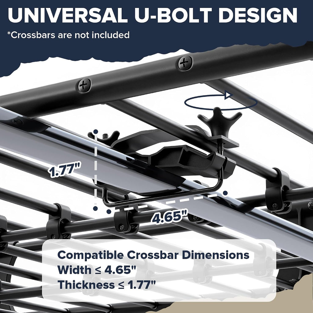 ARKSEN 2-in-1 Foldable Fairing Roof Rack Cargo Basket (Deflector & Flat Mode), 64" x 39" Heavy Duty Steel Rooftop Carrier, 250 lbs Max Load, Fits SUV Truck Pickup for Kayaks, Canoes & Luggage