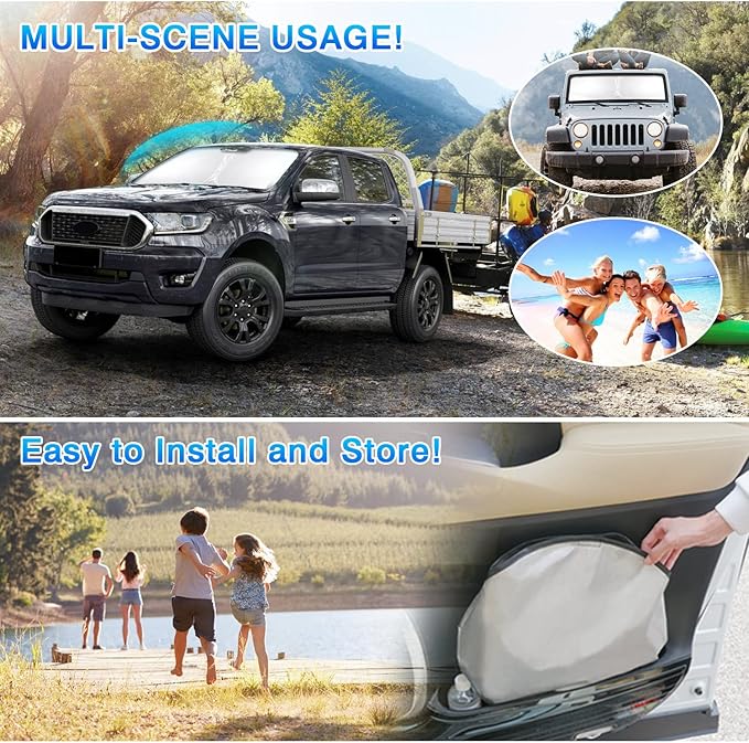 T TGBROS Windshield Sun Shade for Toyota Venza 2021-2024 Accessories Front - Image 6