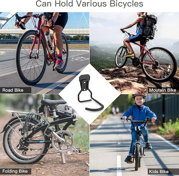 Bike Wall Mount with Fixed Hook, Heavy Duty Bike Storage Rack, Bike Rack - Image 7