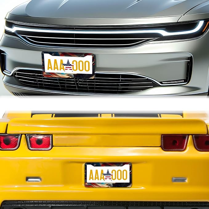 Automotive Exterior Accessories Multicolor License Plate Frames American Flag - Image 8