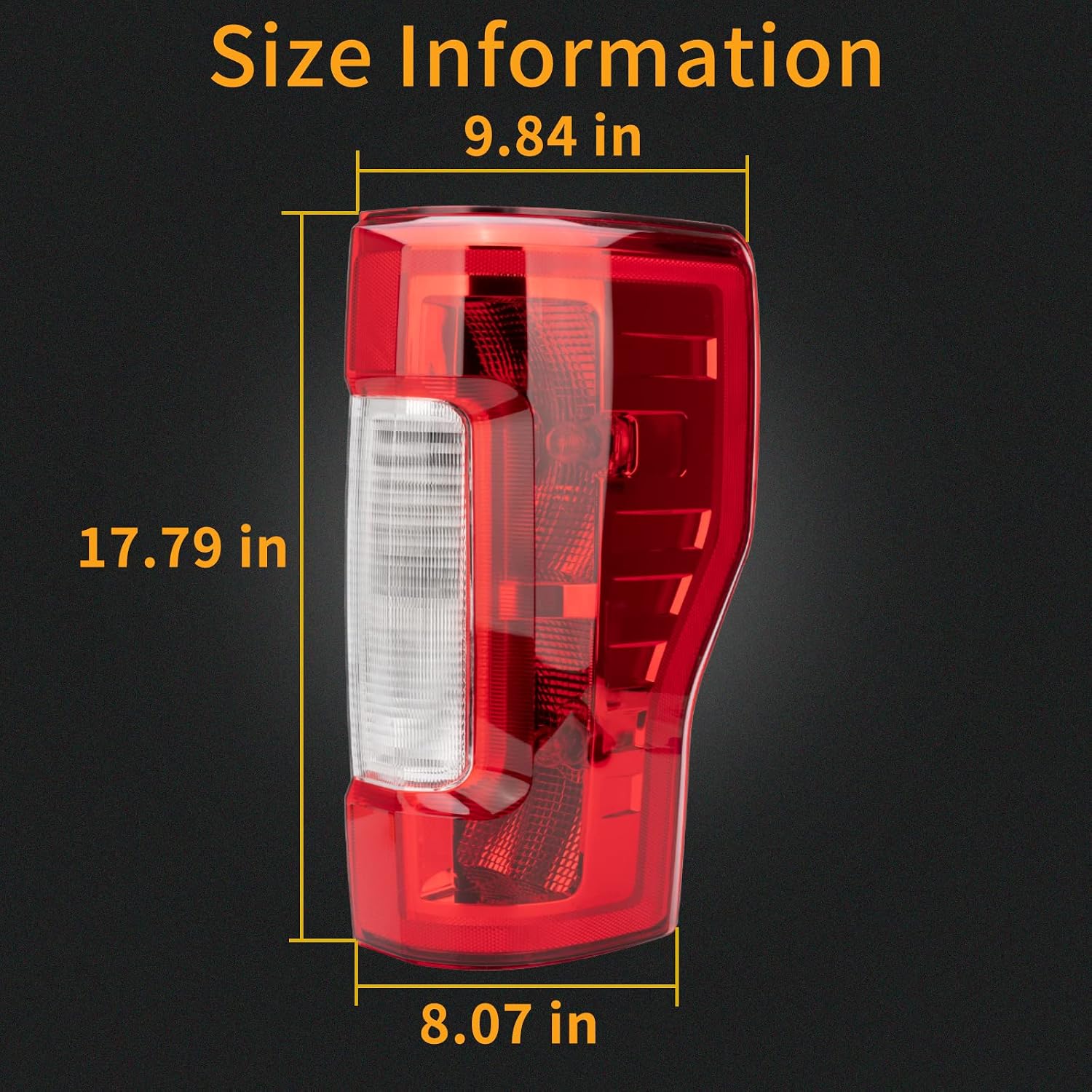 Right Passenger Side Rear Tail Light Assembly Compatible With 2017-2019 Ford F-250 F-350 Super Duty Tail Light Rear Brake Lamps Replacement Taillights (w/o Blind Spot) (w/o LED)