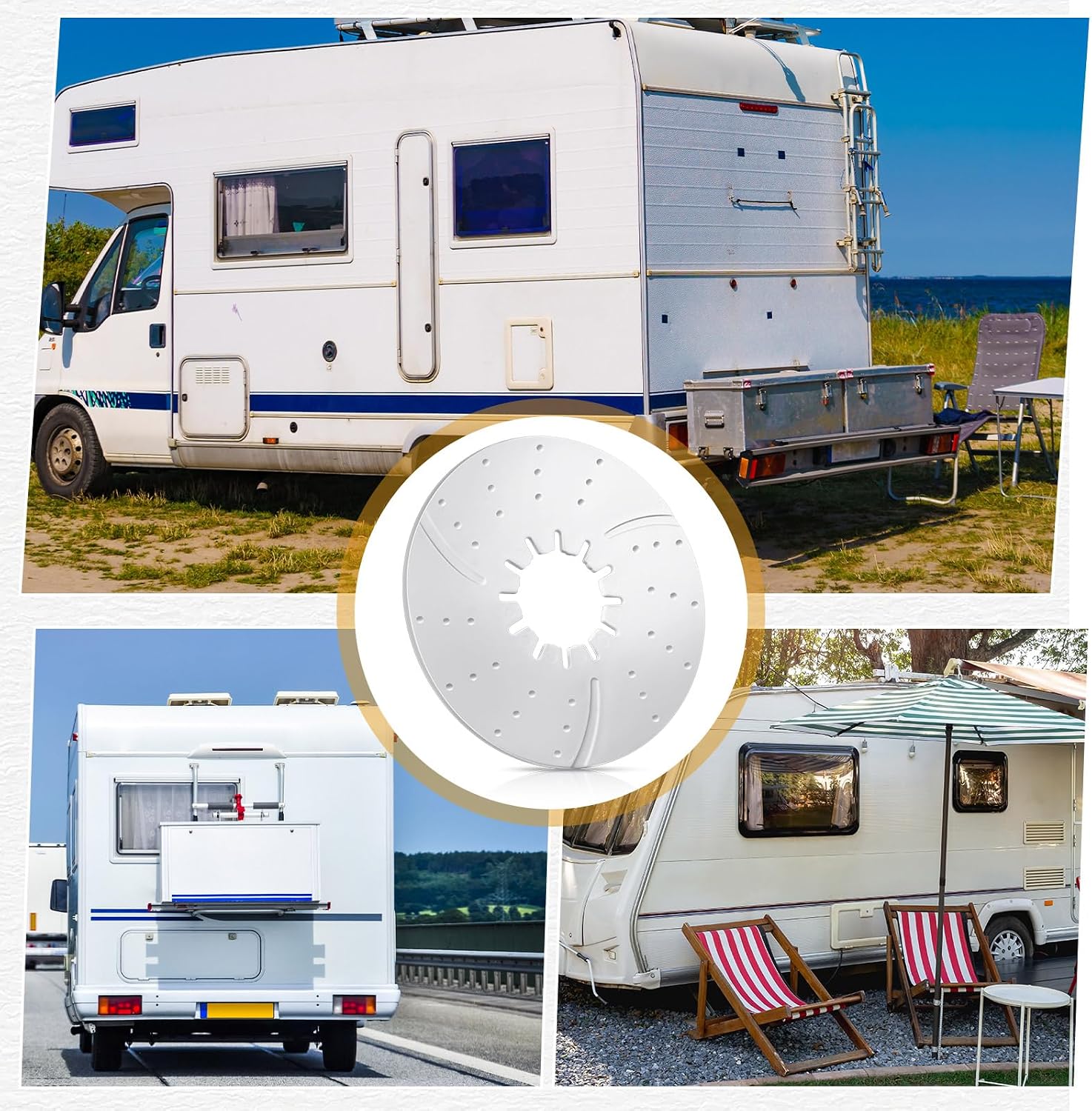 Threlaco 4 Pack 5th Wheel Hitch Lube Plate 10 Inch RV Camper Trailer Fifth Wheel Disc Lube Plate Accessories for Trailer Safety Kit Eliminates Grease, 3/16 Inch Thick, White