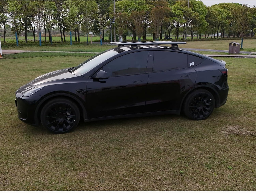 Roof Rack Platform Cargo System Fits for Tesla Model Y 2021-2024 Rooftop Cargo System Luggage Carrier Adjustable Crossbar