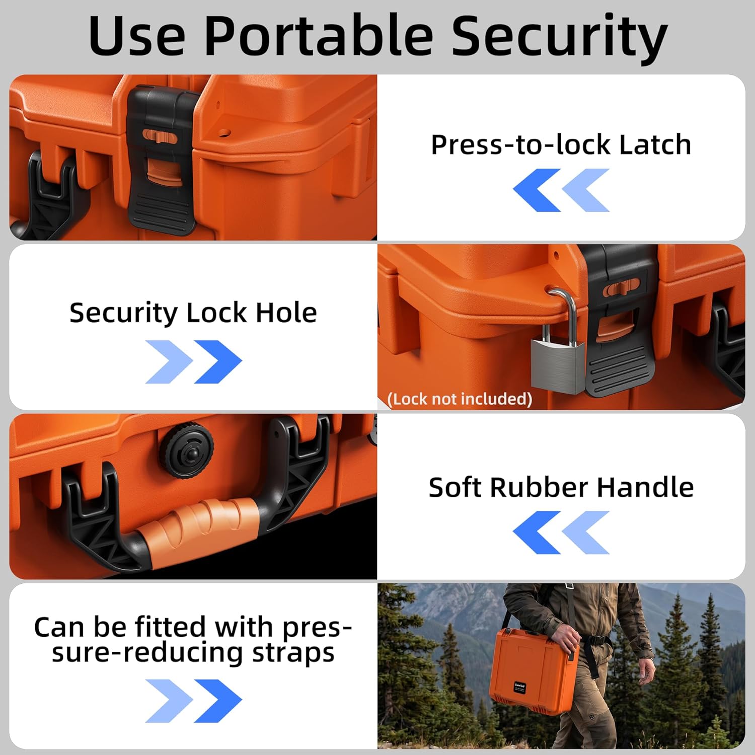 DAIERTEK Starlink Mini Case Travel with Tripod, Orange | Hard Case, Precision Cut Foam, Waterproof, Portable, For Camp