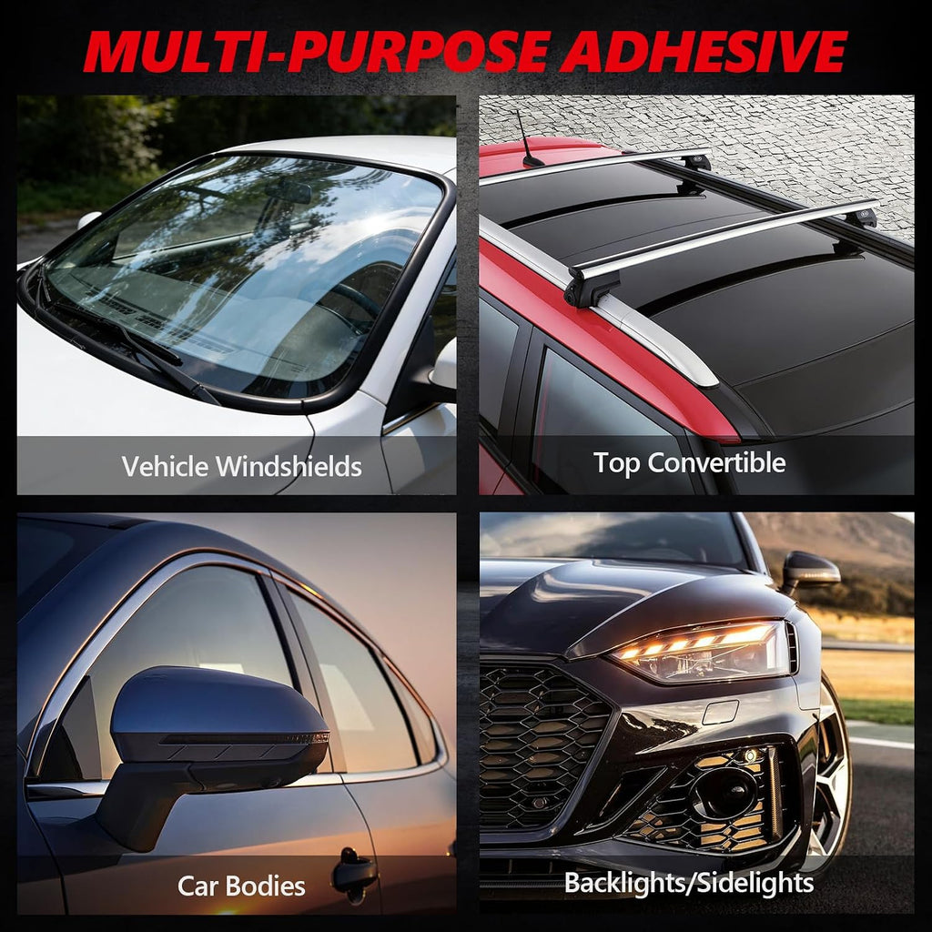 [6 pack] polyurethane windshield adhesive, windshield sealant black, package contents