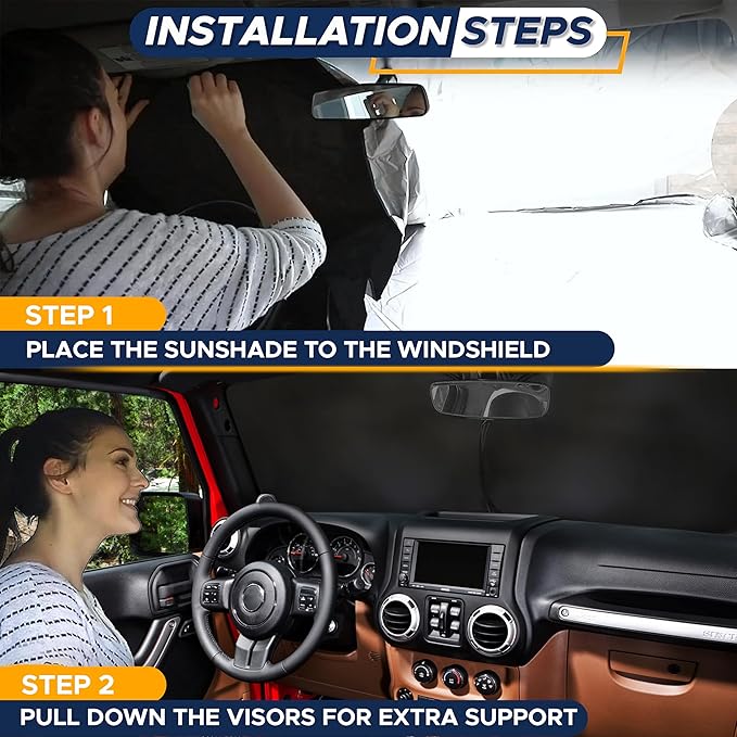 EcoNour Jeep Windshield Sunshade | Sun Visor - Image 4