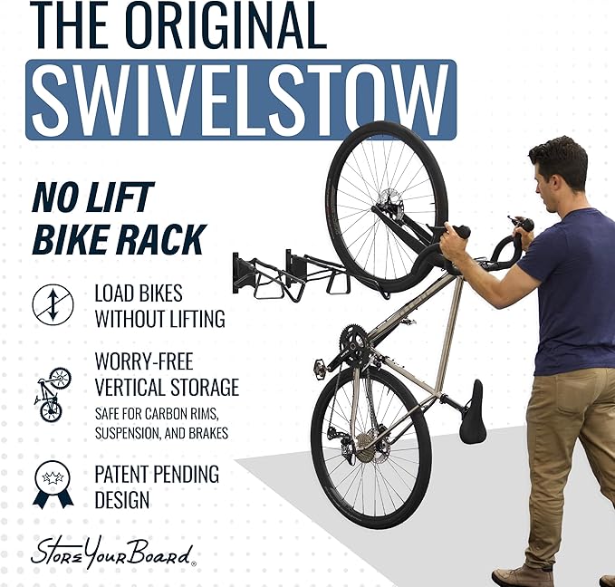 StoreYourBoard SwivelStow Road & Gravel Bike Storage 2 Pack – Heavy Duty Bike - Image 2