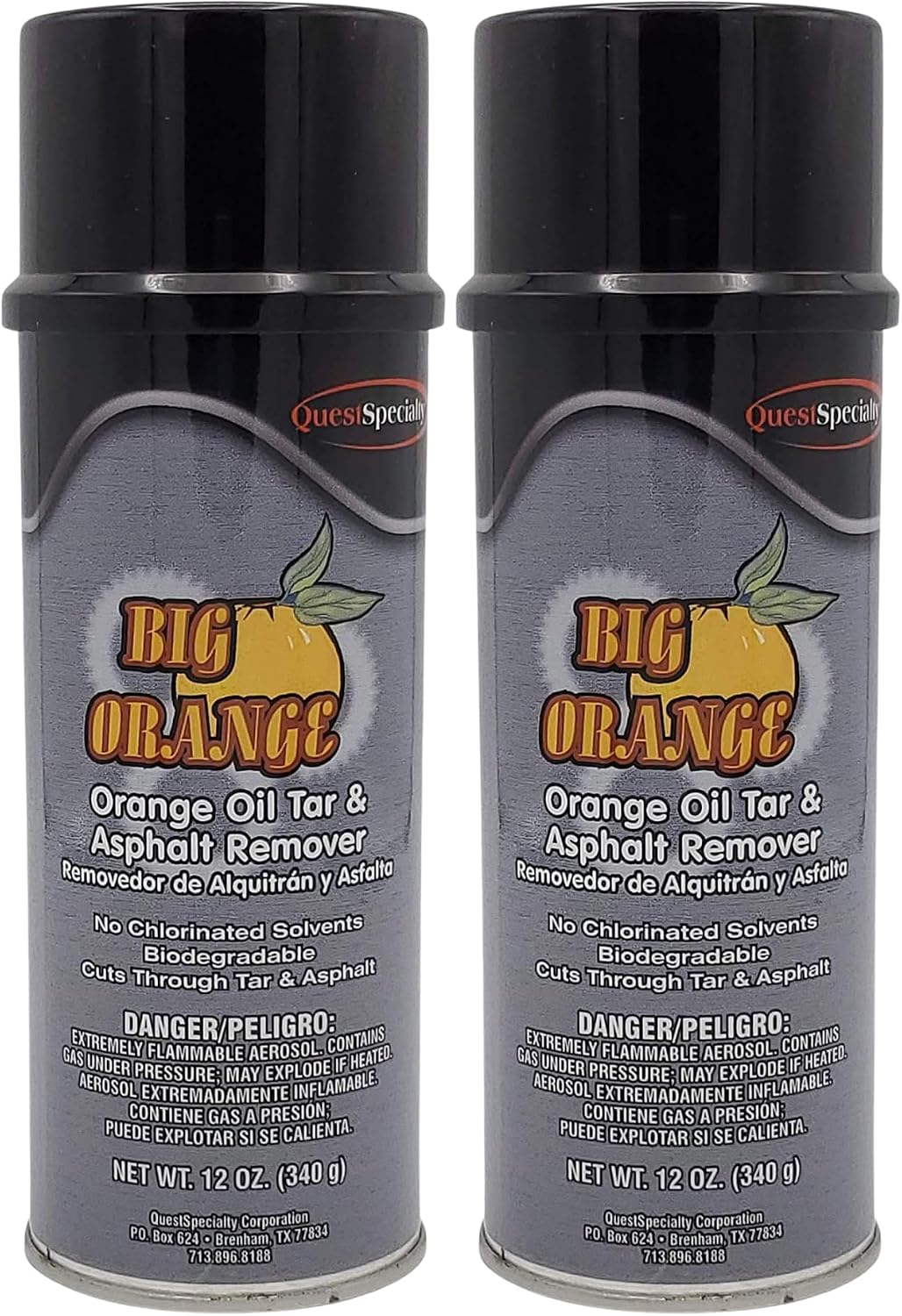 Quest Specialty 5060 BIG ORANGE Orange Oil Tar & Asphalt Remover, 16 oz Can, 2 Pack