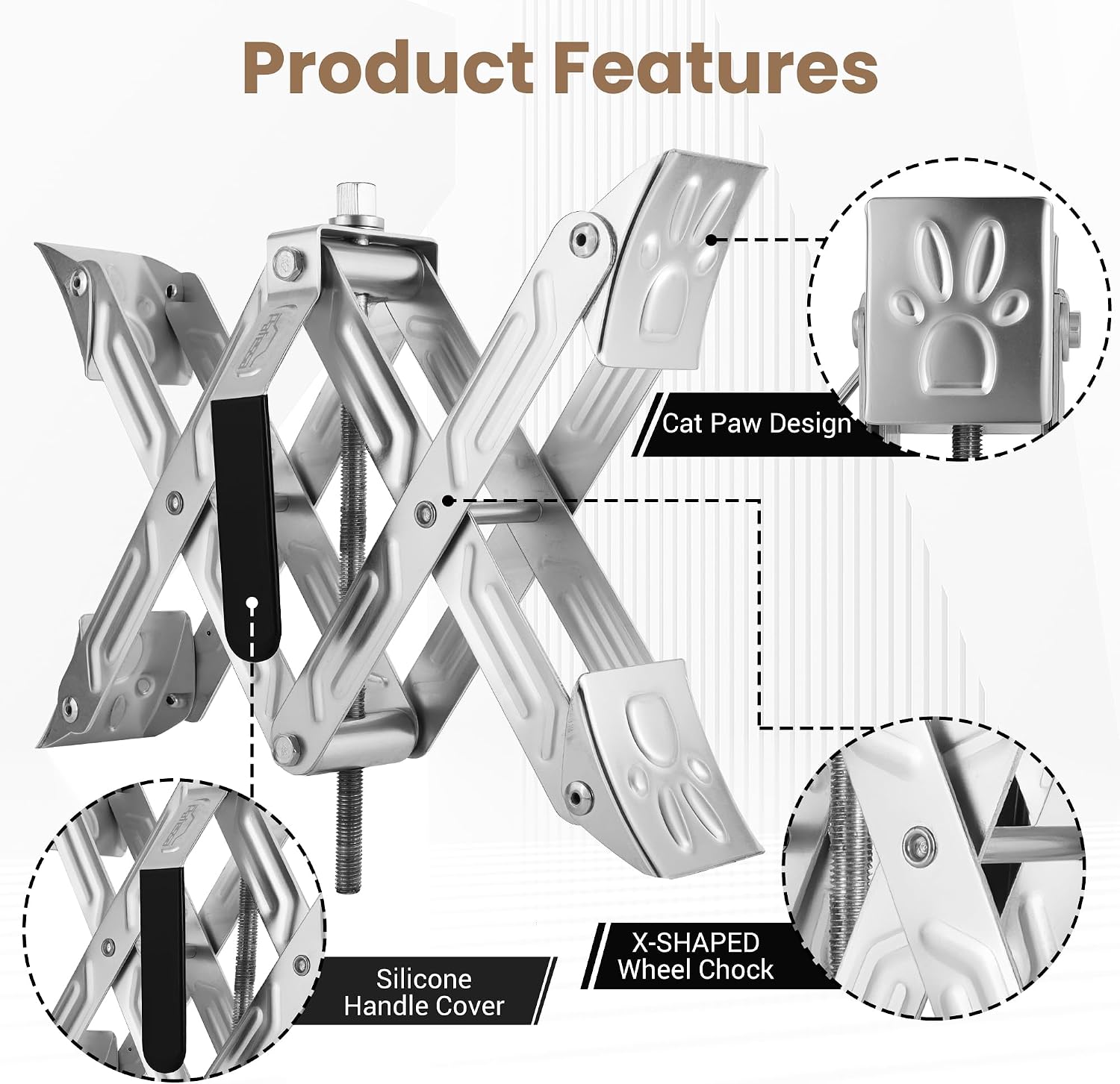 X-Shaped RV Wheel Chock Fit 4.13” to 13.4” Camper Wheel Chock Stabilizer Scissor with Accessories Pair for Travel Trailer, Heavy Duty Tire Wheel Chock Scissor Locking X Chock, 2Pack