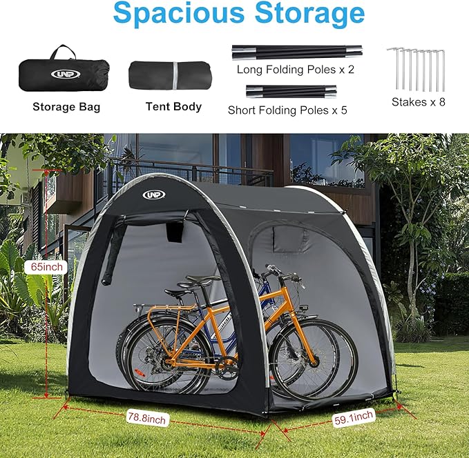 UNP Bike Storage Shed Tent, Portable Outdoor Bike Storage Tent - Image 2
