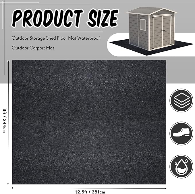 Haull Outdoor Storage Shed Floor Moat Waterproof Outdoor Carport Mat Thickened - Image 3