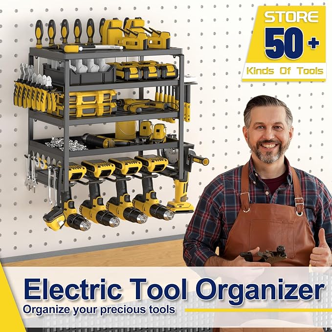 Power Tool Organizer, 5 Layer Drill Holders Wall Mount, Heavy Duty Metal - Image 6