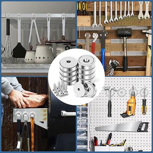 MIKEDE 10 Pack Strong Neodymium Cup Magnets, 70Lbs+ Holding Force Heavy Duty - Image 7