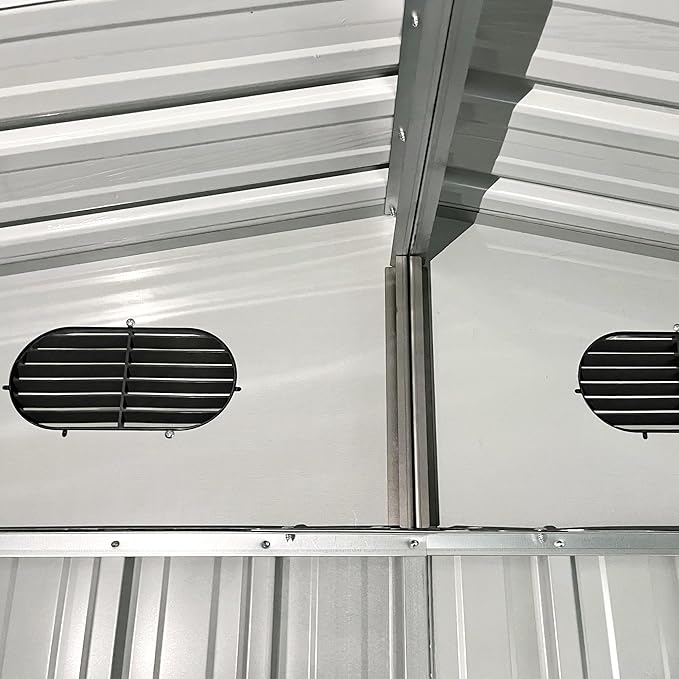 LANTRO JS 10x8FT Metal Outdoor Storage Shed, Garden Tool Shed Without Floor - Image 8