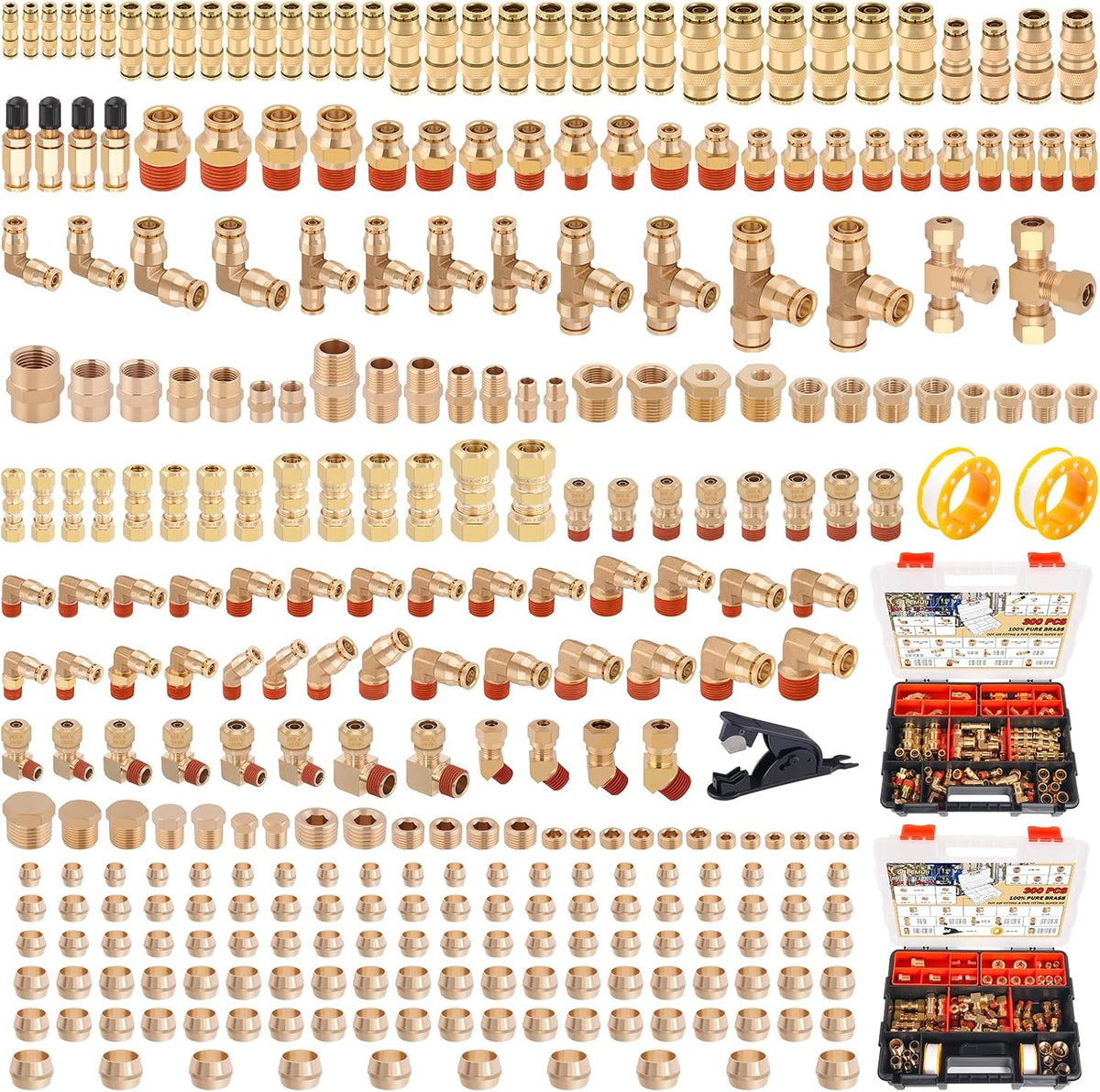 cheemuii 300 pcs brass dot air line fittings, main product view