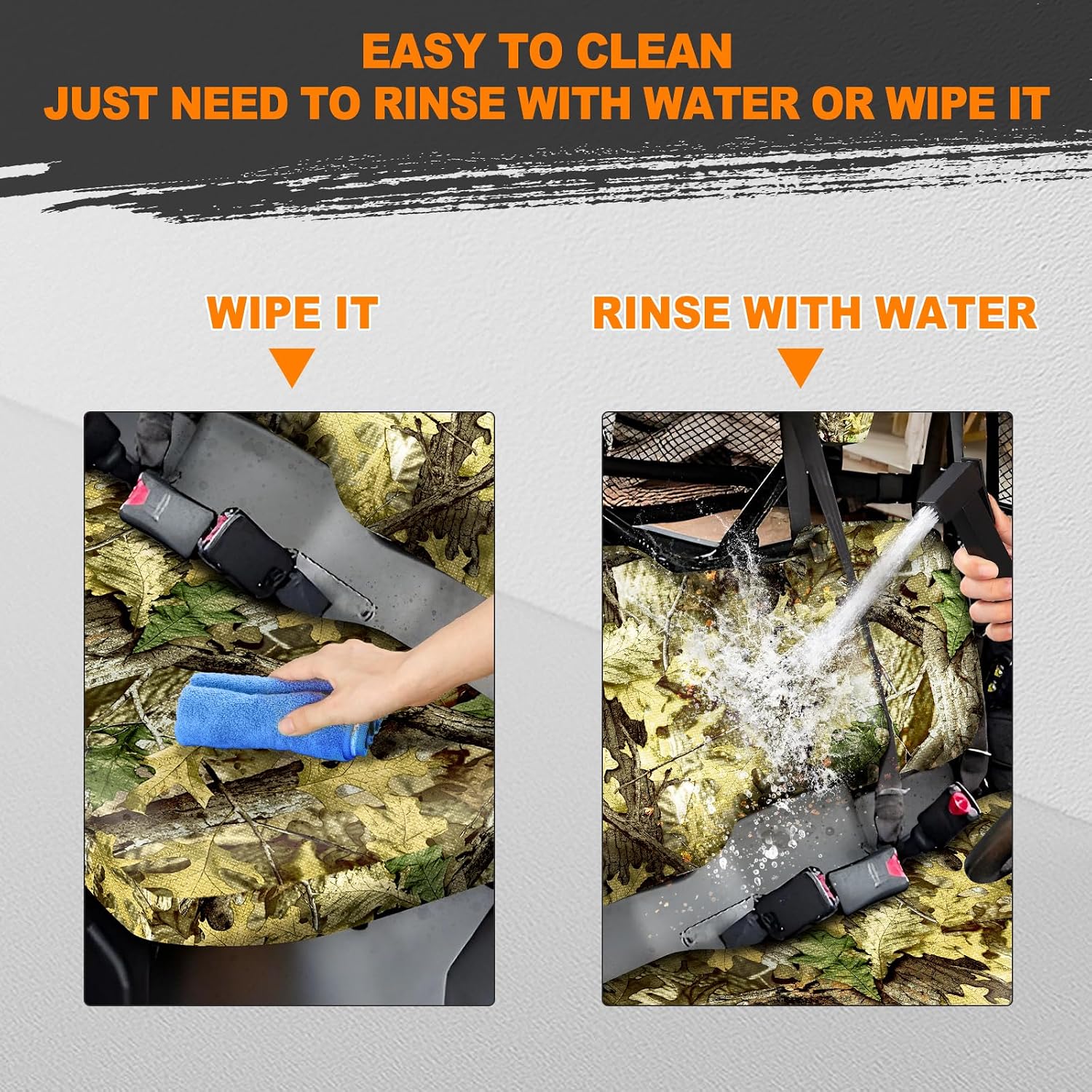 BORDAN UTV Seat Cover for Pioneer 1000/1000-5/1000-6 2016-2025, 1680D Heavy Duty Camo Seat Covers for Pioneer Full Protection Outdoor Waterproof Bench Seat Cover(4 PCS)