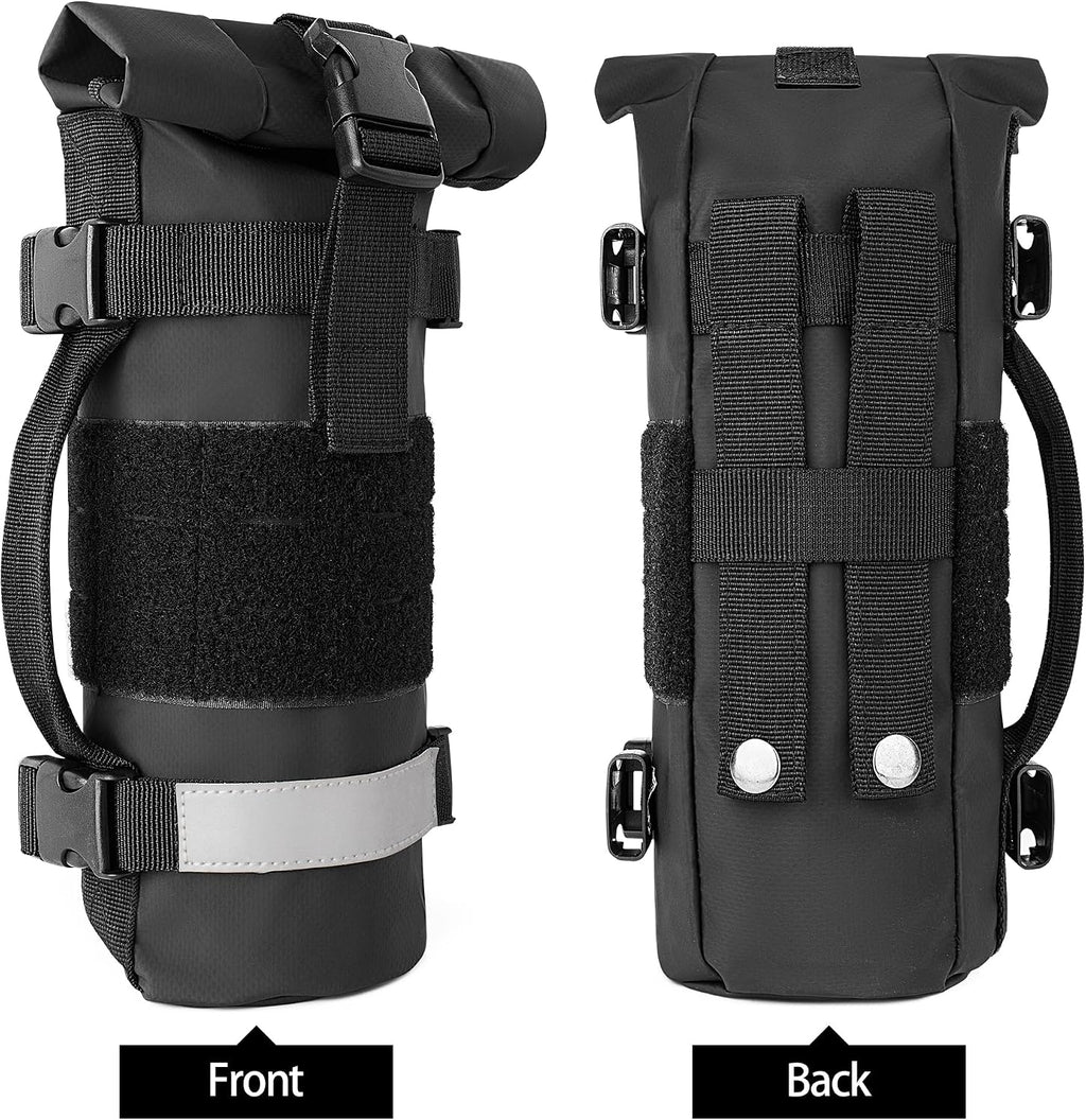 Rexmica Fuel Bottle Holder for 30 oz Fuel Bottle, Fuel Bottle Pouch Bag Fit for Mounting on Motorcycle or on MOLLE Bag Backpack, Black (Patented Design), RM01001