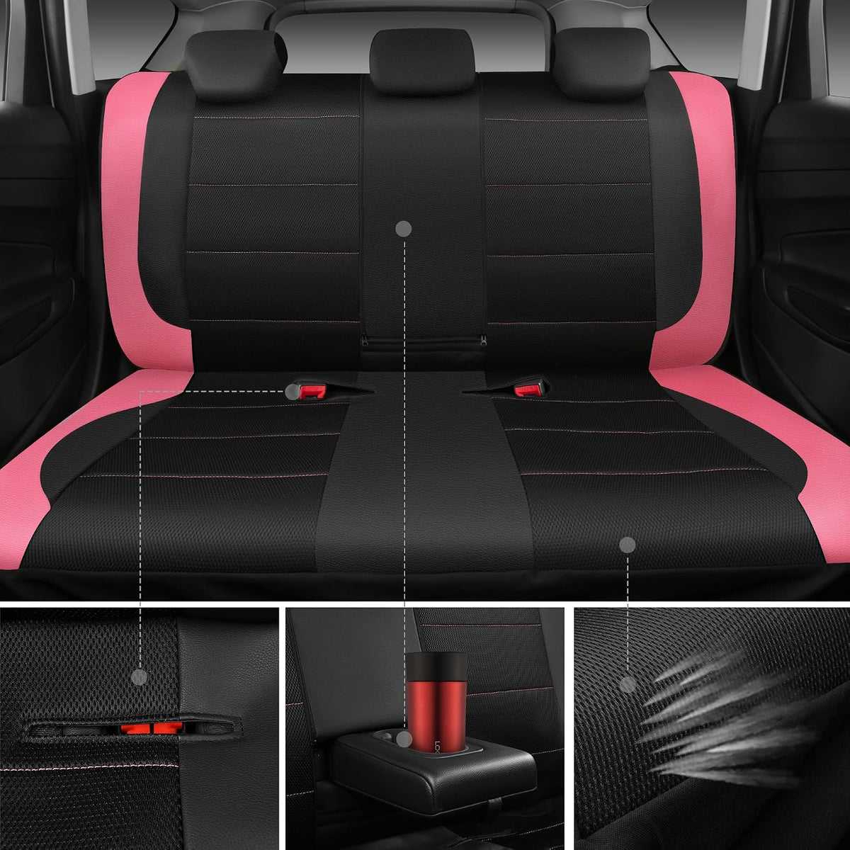 car pass leather seat covers, breathable universal car, close-up detail