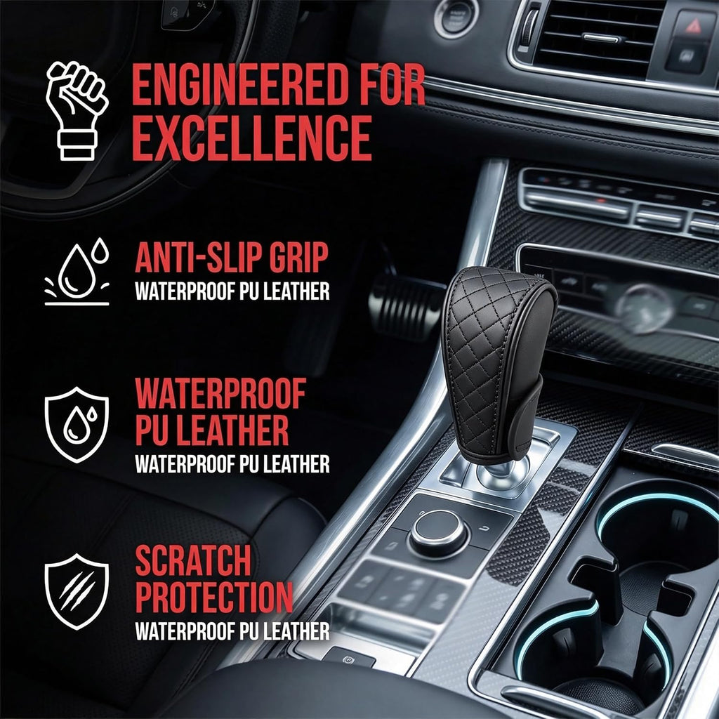 Universal Leather Car Gear Shift Knob Cover (Black)