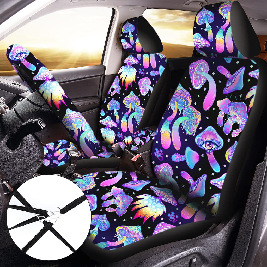 riakrum 17 pcs mushroom car seat covers mushroom shown in use