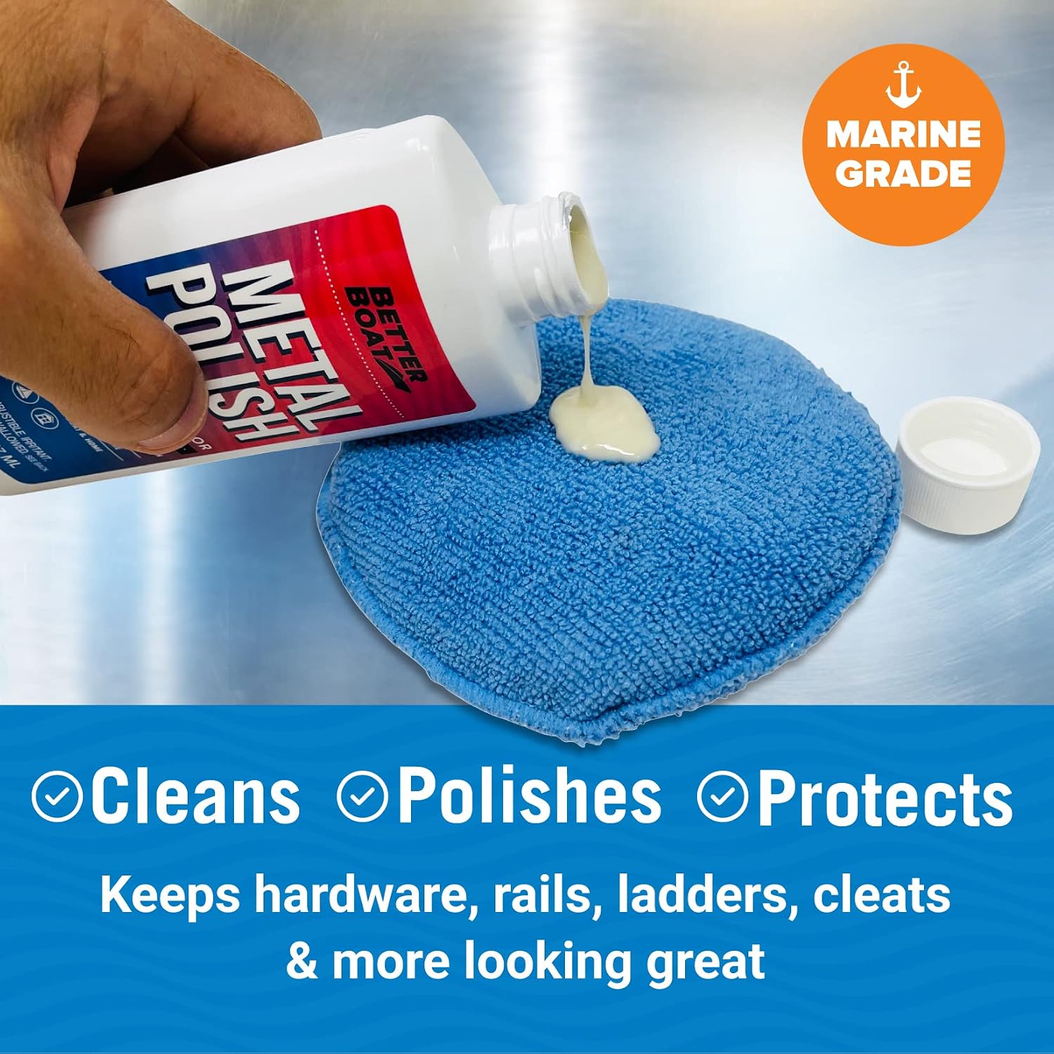 Better Boat Metal Polish Cleaner and Chrome Marine Grade for Boats Cars Aluminum Stainless Steel (reformulated)