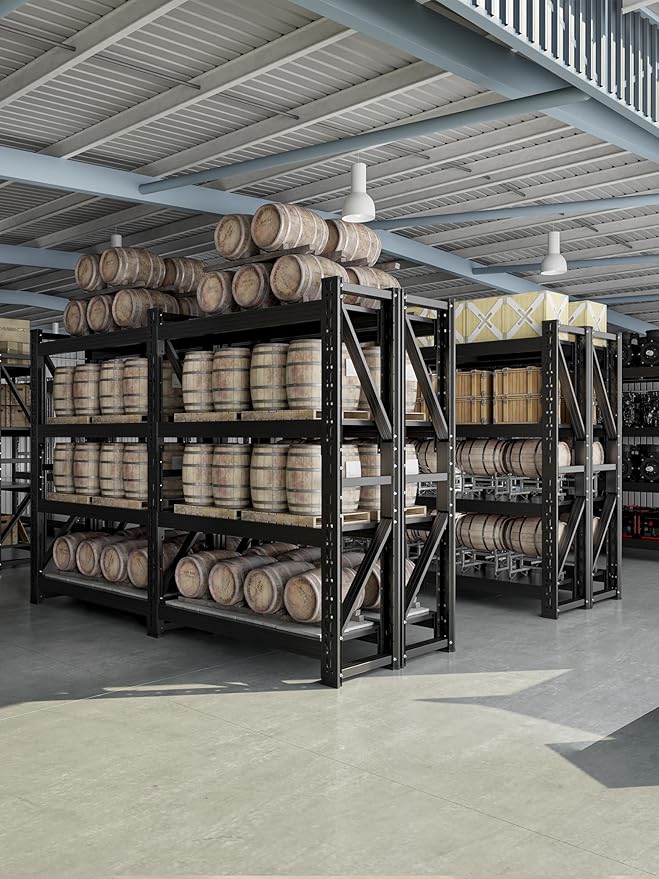 4-Tier Storage Shelves, Adjustable Industrial Metal Shelf System, 500lbs - Image 8