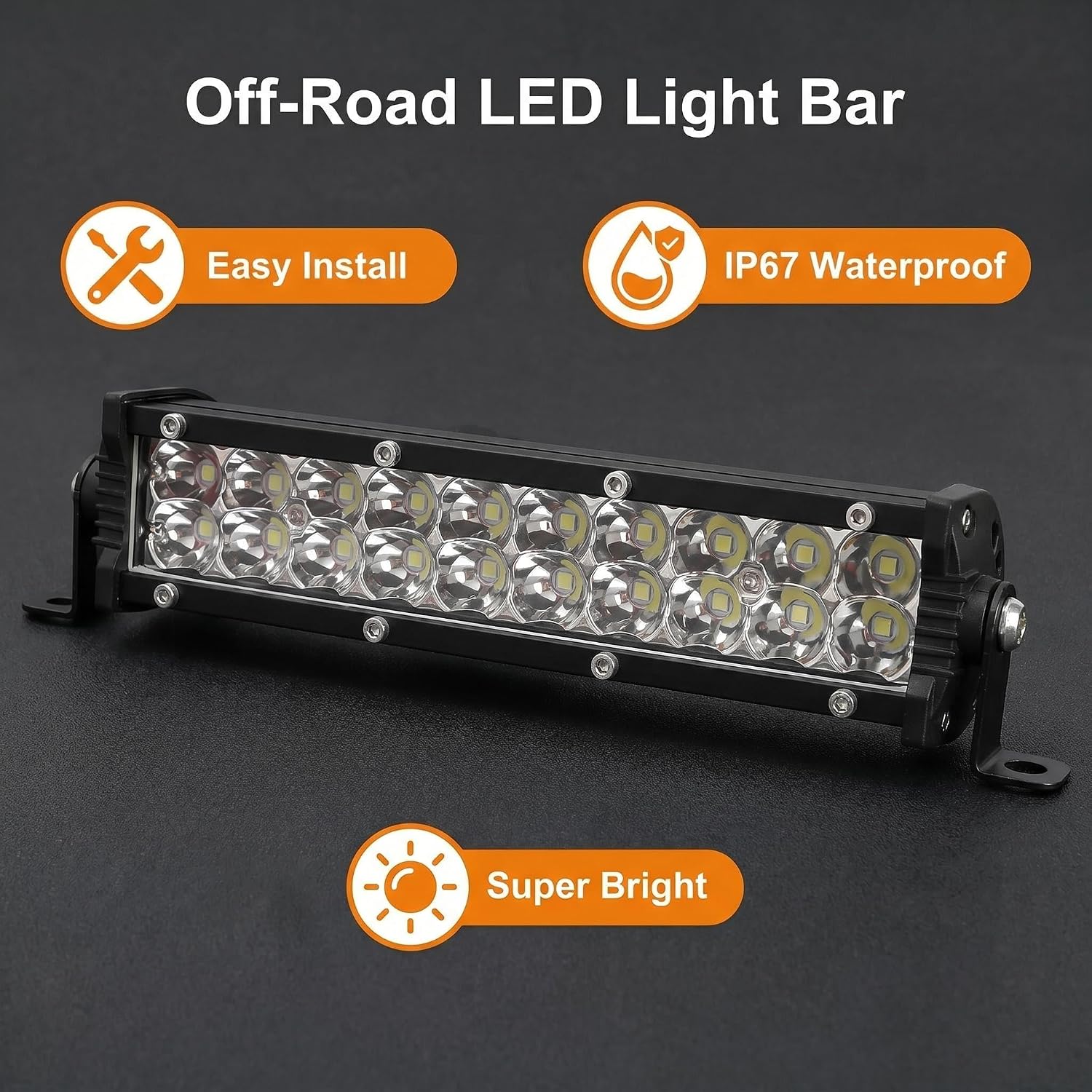 Motorcycle LED Light Bar 60W 4200Lm dirt bike headlight | Universal 7/8" 22mm Handlebars, Compatible with CRF110 CRF250F KLX110 TTR110 TTR110E RM85 YZF450 ，Dirt Bike Pit Bike