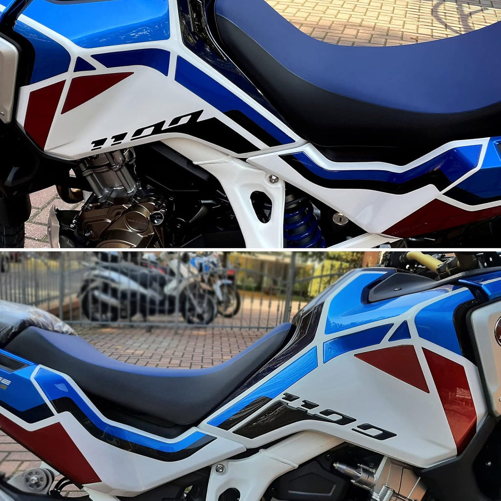 Resin Bike Motorcycle 3D Stickers Compatible with Honda CRF 1100 L Africa Twin Adventure Sports 2021. Tank Side Protections from Impact and Scratches. Pair of Resin Stickers - Made in Italy