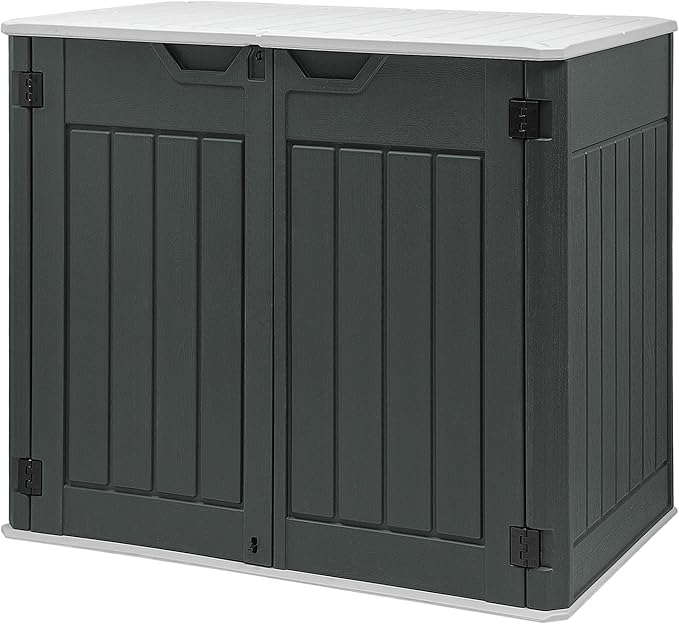 GOOBED 4.5x4ft Outdoor Horizontal Resin Storage Shed, 47 cuft Large Waterproof by GOOBED