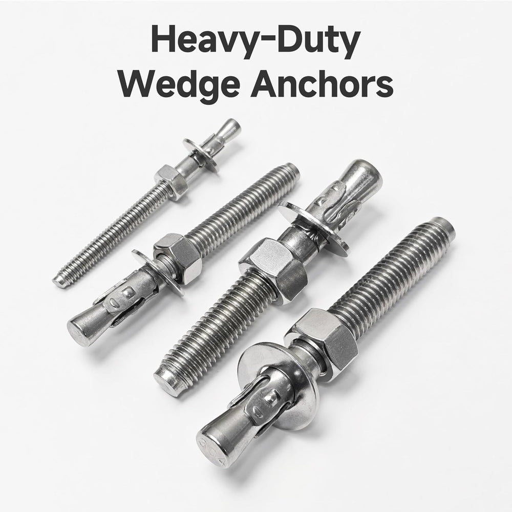 Mywish (100-Pack) 1/4" x 3-1/4" 304 Stainless Steel Wedge Anchors f...