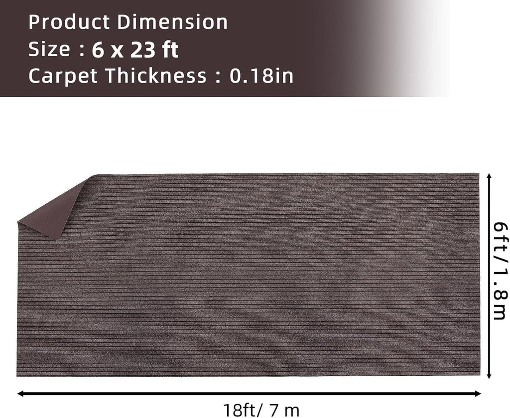 Marine Carpet Rolls,6 X 23 FT Indoor Outdoor Carpeting, 0.18" Thick Boat Carpet with Water-Proof TPE Backing，Non-Slide，Not Easily Scratched, Marine Rug Roll for Deck, Patio, Porch & Marine Use