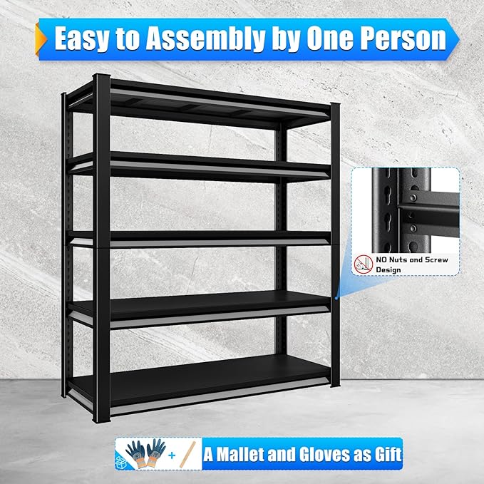 48" W Garage Shelving Heavy Duty，2800LBS Loads Adjustable Garage Storage Shelves - Image 5