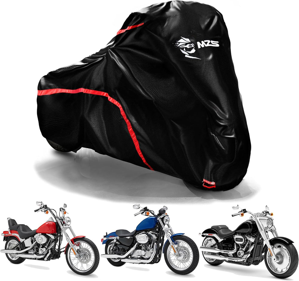 MZS Motorcycle Cover Waterproof Outdoor Compatible With HD Cruiser Models Spo...