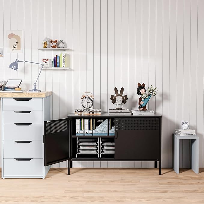 2 Door Storage Sideboard, Metal Storage Cabinet - Image 4