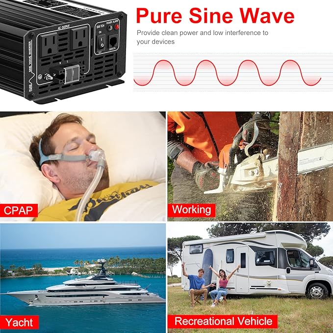 Xijia 1500W LCD-Dispaly 48v to 120v Pure sine Wave 60HZ Solar Inverter - Image 9