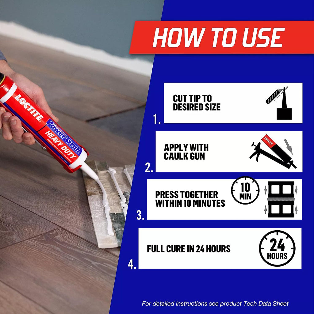 loctite power grab heavy duty construction adhesive, 9 shown in use