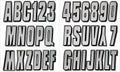 Hardline Products USA Series 320 Boat Registration Numbers Kit - 3 Inch Silver/Black Marine Vinyl Decals - USCG Compliant Lettering for Hull, PWC & Jet Ski - Fuel & Fade Resistant