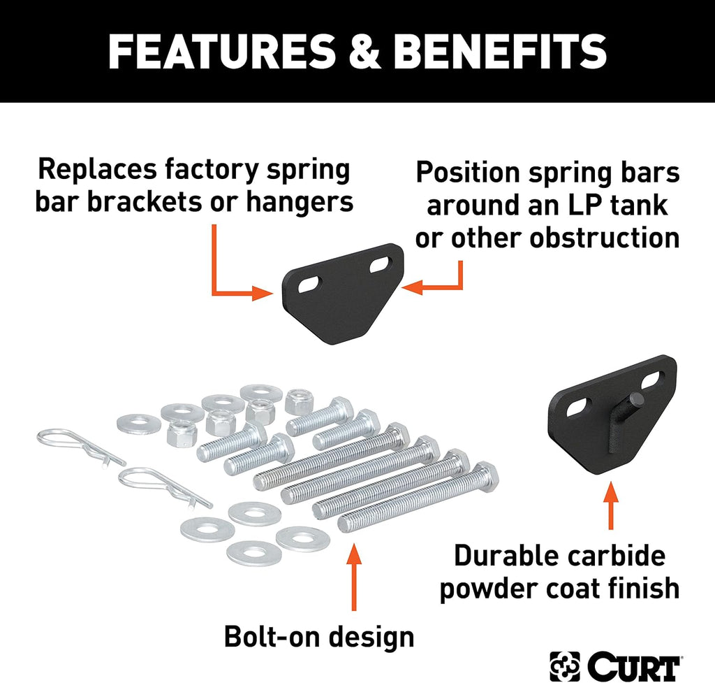 CURT 17005 Weight Distribution Hitch Bolt-On Hookup Brackets