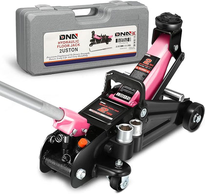 DNA MOTORING Floor Jack with Socket and Lock, Low Profile Hydraulic Trolley Jack (00677-PK)